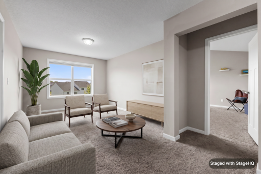 Upper-level Loft area virtually staged