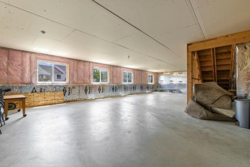 Unfinished basement with tons of natural light