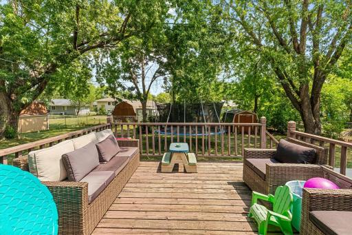 Big deck with private fenced backyard