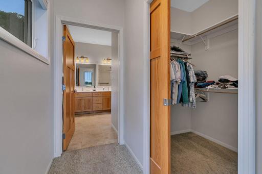 Primary bath and walk-in-closet.