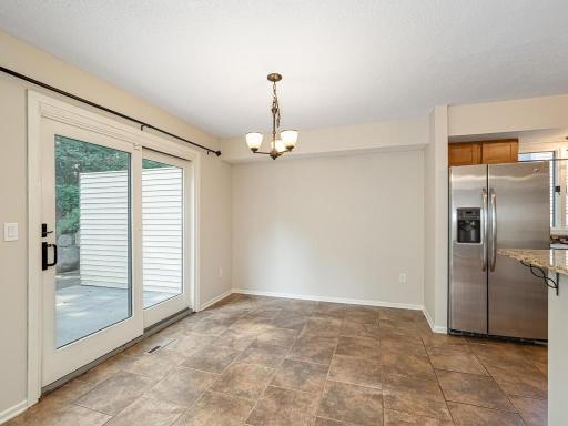 Informal Dining area with walkout, Tile flooring