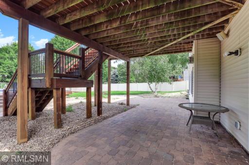Under-deck paver patio