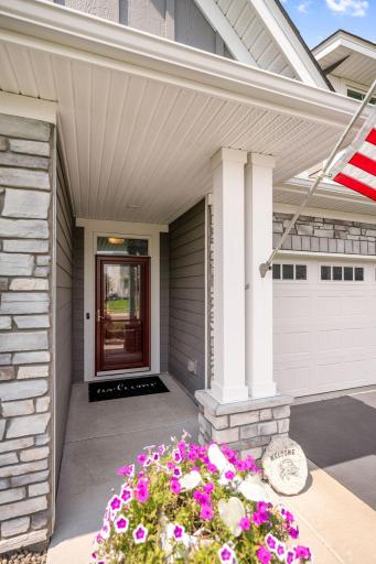 Updated front door with glass storm door
