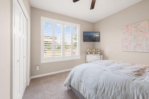 Shutters provide privacy and just the right amount of sunlight