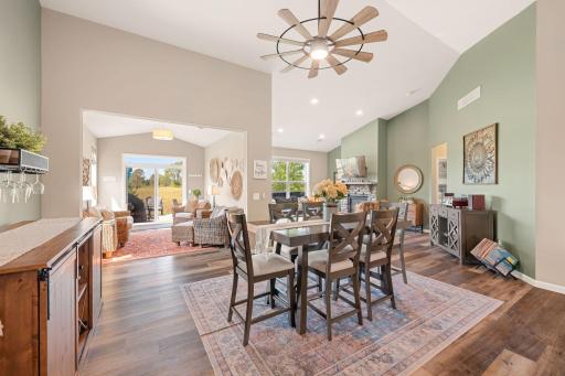 Dining room with access to sun room and patio