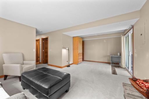 Family room flex space works well for exercise, office, den, crafts or potential 3rd bedroom.