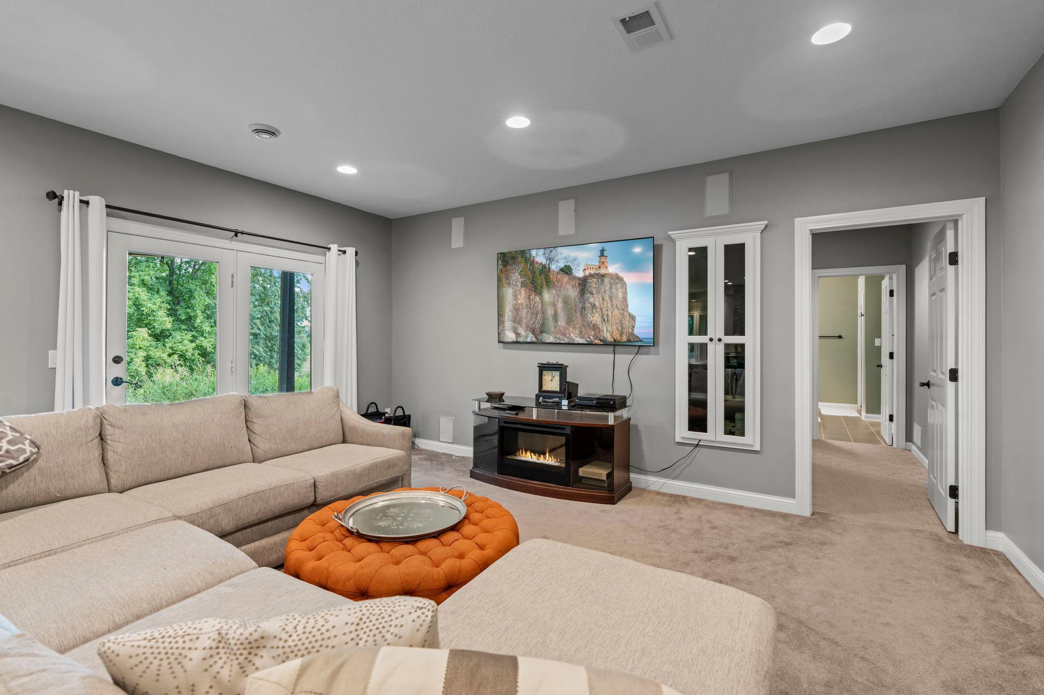 Cozy up in the large family room for a movie