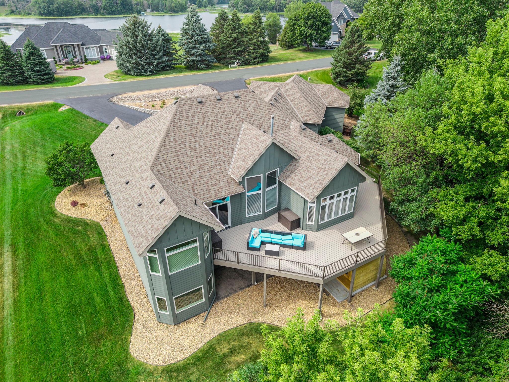 Spread out on the large private deck