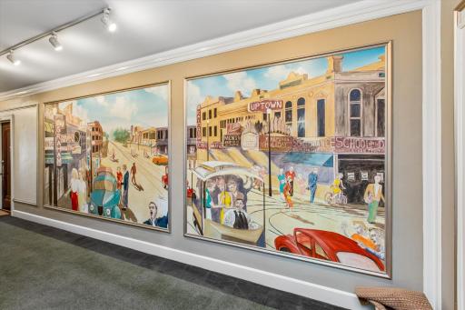 Hallway murals offering a vintage snap shot in time