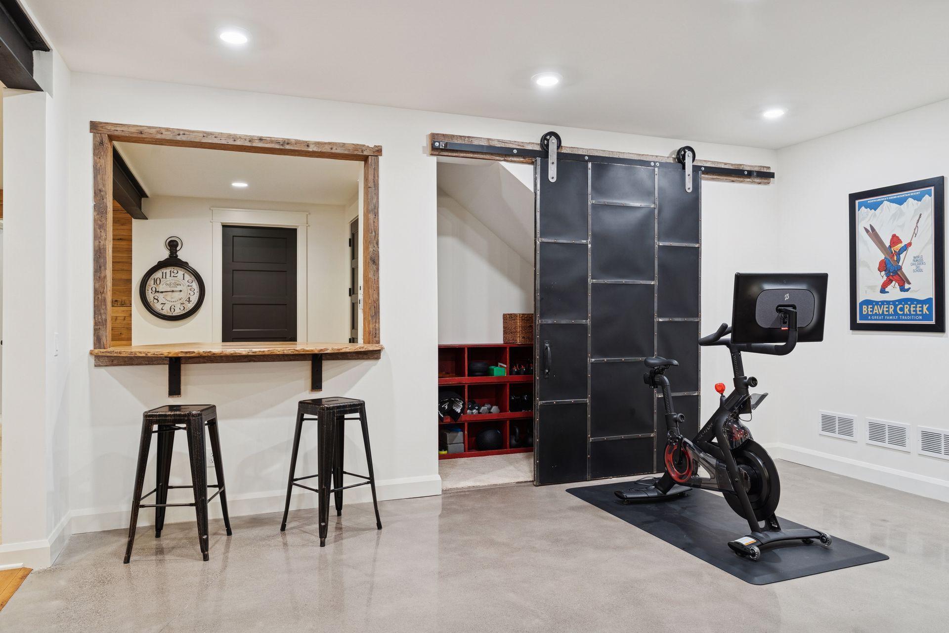 Lower Level Exercise Area with organization