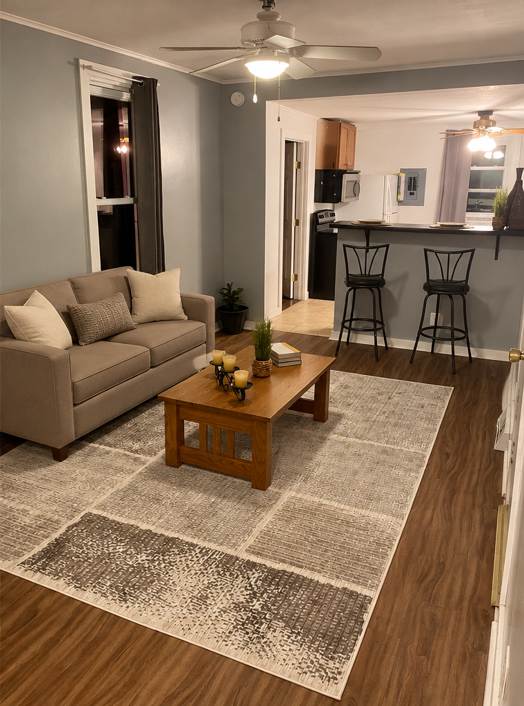 Living Room with New LVP Flooring
