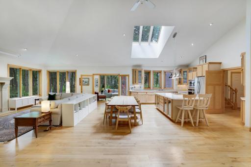 Maple flooring throughout home.