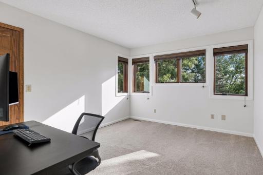Upper level (4th Bedroom) also with a nice sized walk-in closet and plenty of light - the extra windows make it feel like you're in the treetops