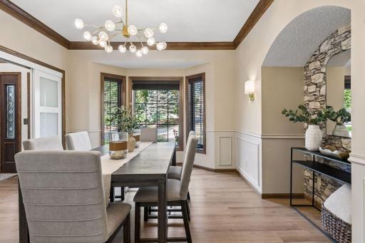 Special custom curved design features throughout the home