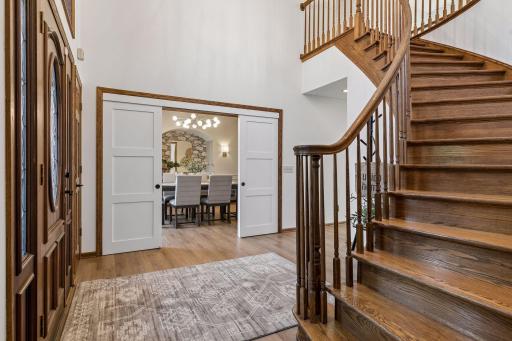 Beautiful real oak hardwood stairs and luxury vinyl plank flooring throughout the main floor