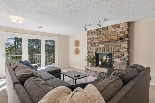Walk-out lower level with a cozy gas fireplace