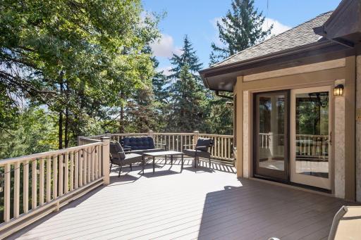 Nice sized deck with enough room for plenty of conversation seating and dining area. Maintenance free decking