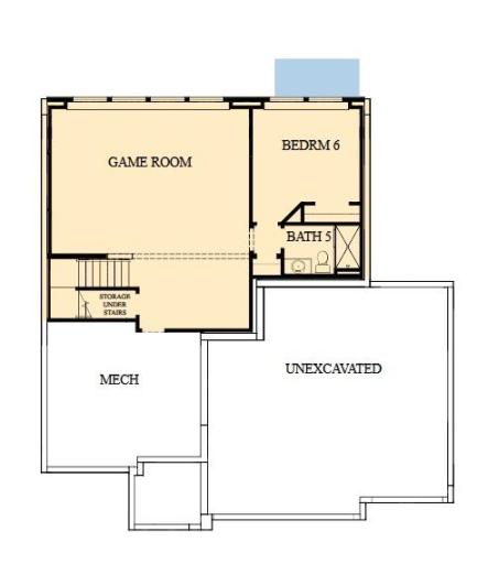Photo rendering of the finished lookout basement.