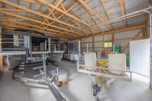 Interior of pole building
