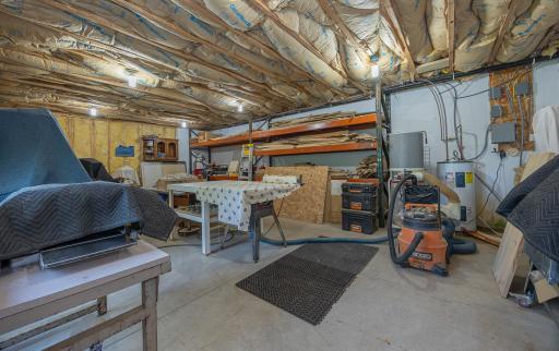 Unfinished lower level of home