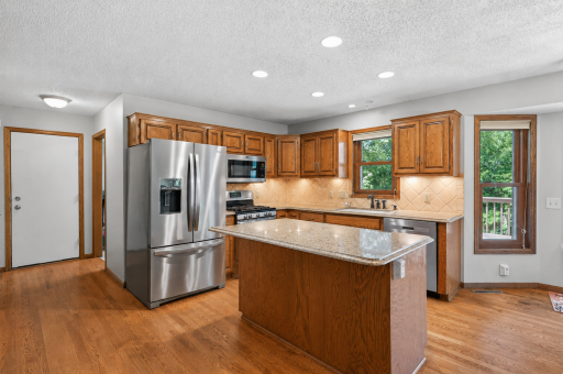 Kitchen center island and granite counter tops