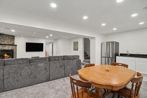 Huge lower level great room with wetbar