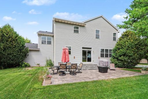 Large paver patio with southern exposure