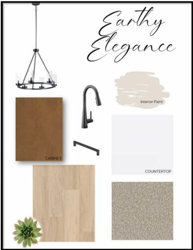 Curated Collection is Earthly Elegance with black fixtures!