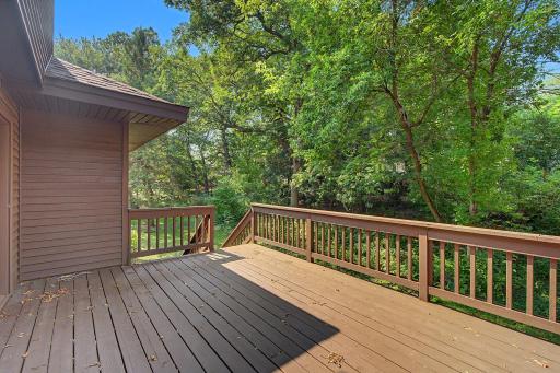 Back deck off dining / kitchen area on main level
