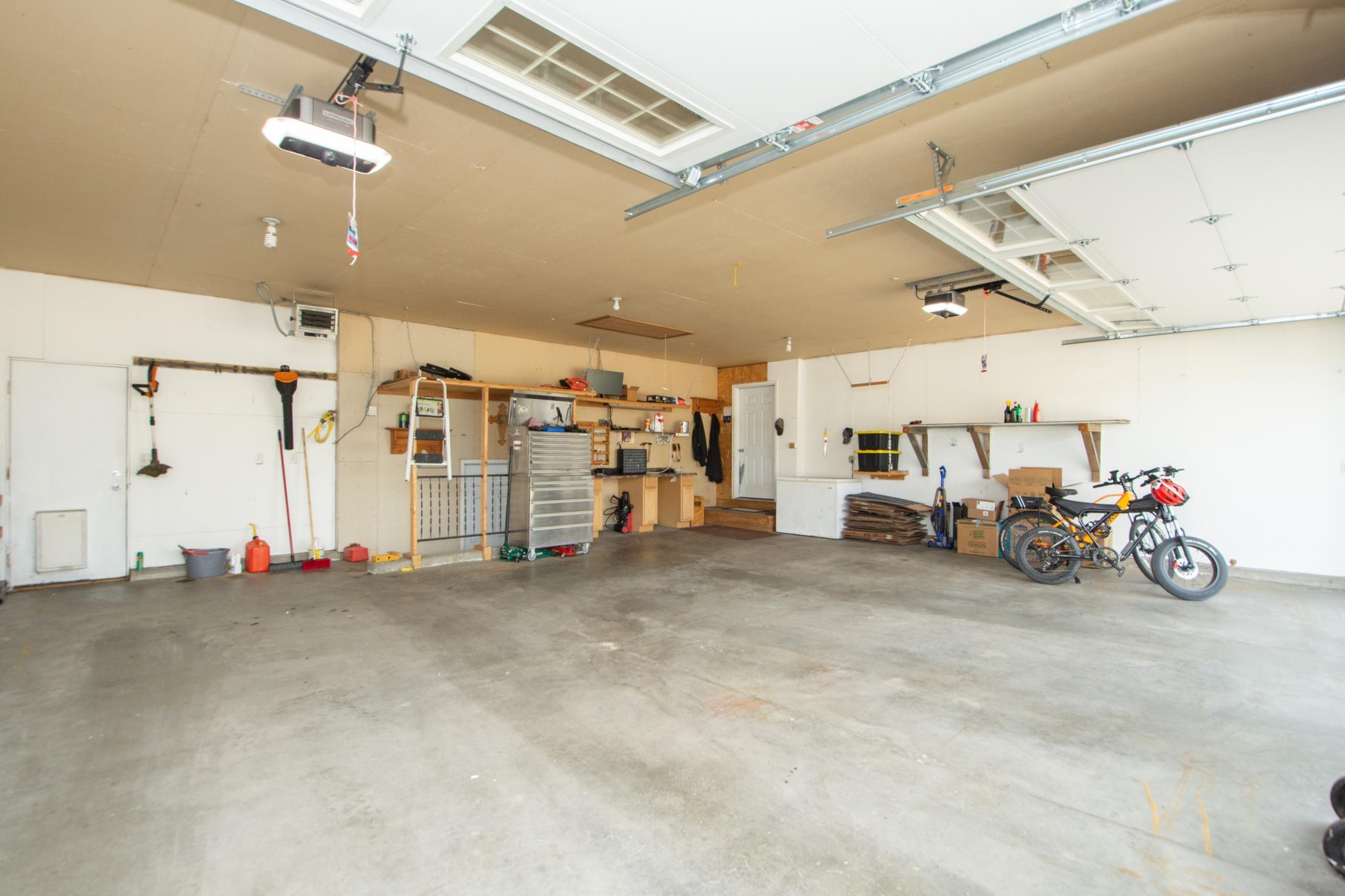 3 stall finished/heated garage