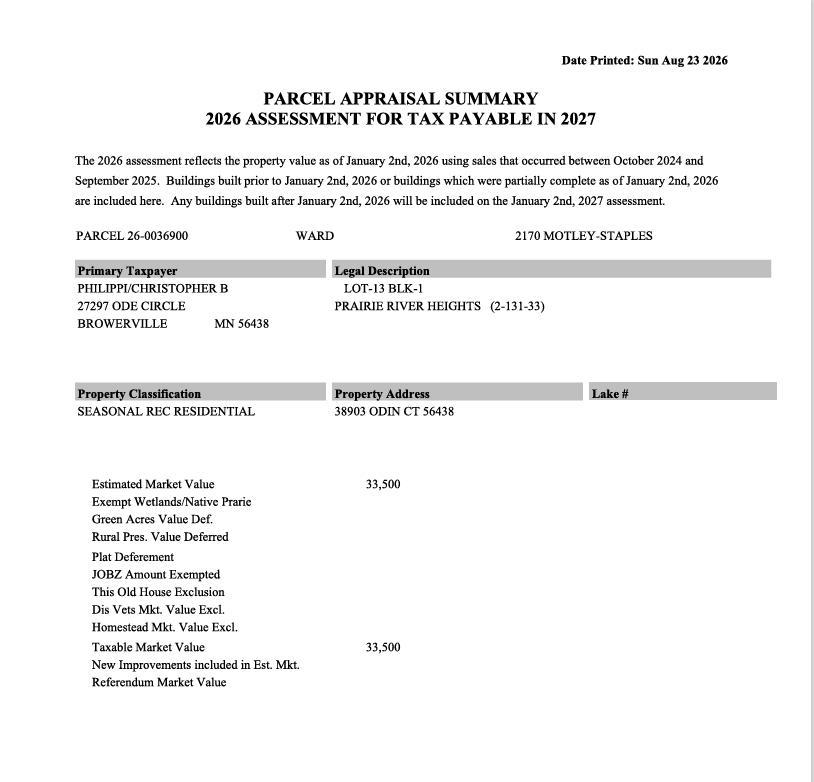 Tax Value $33,500