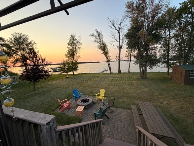 patio and sunset view from deck.JPG