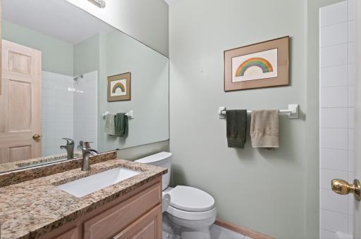 Lower level bathroom near the 5th bedroom