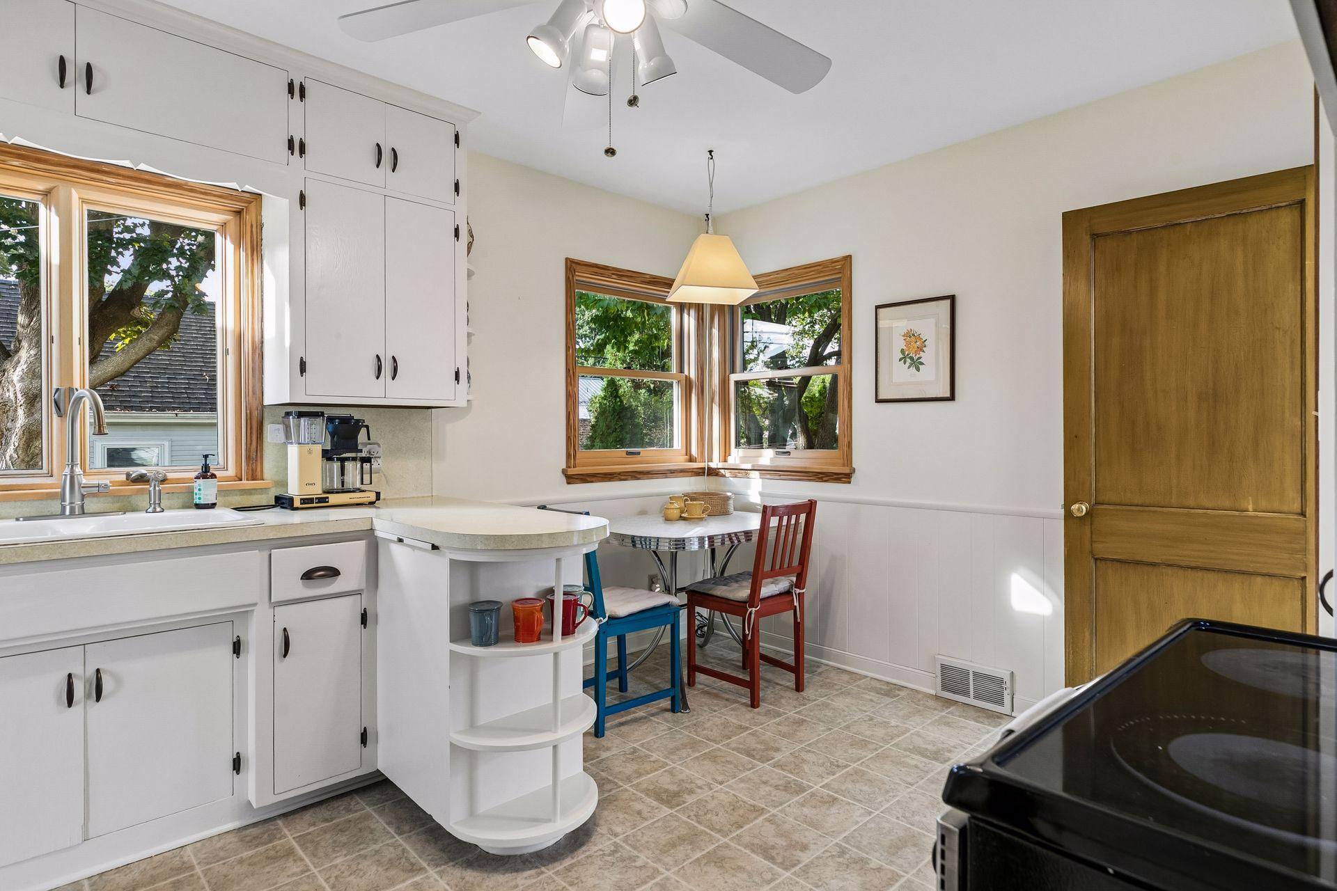 Plenty of natural light in the eat-in kitchen