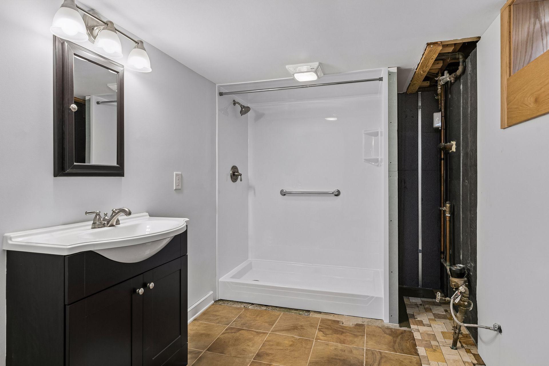 Updated three quarter bath