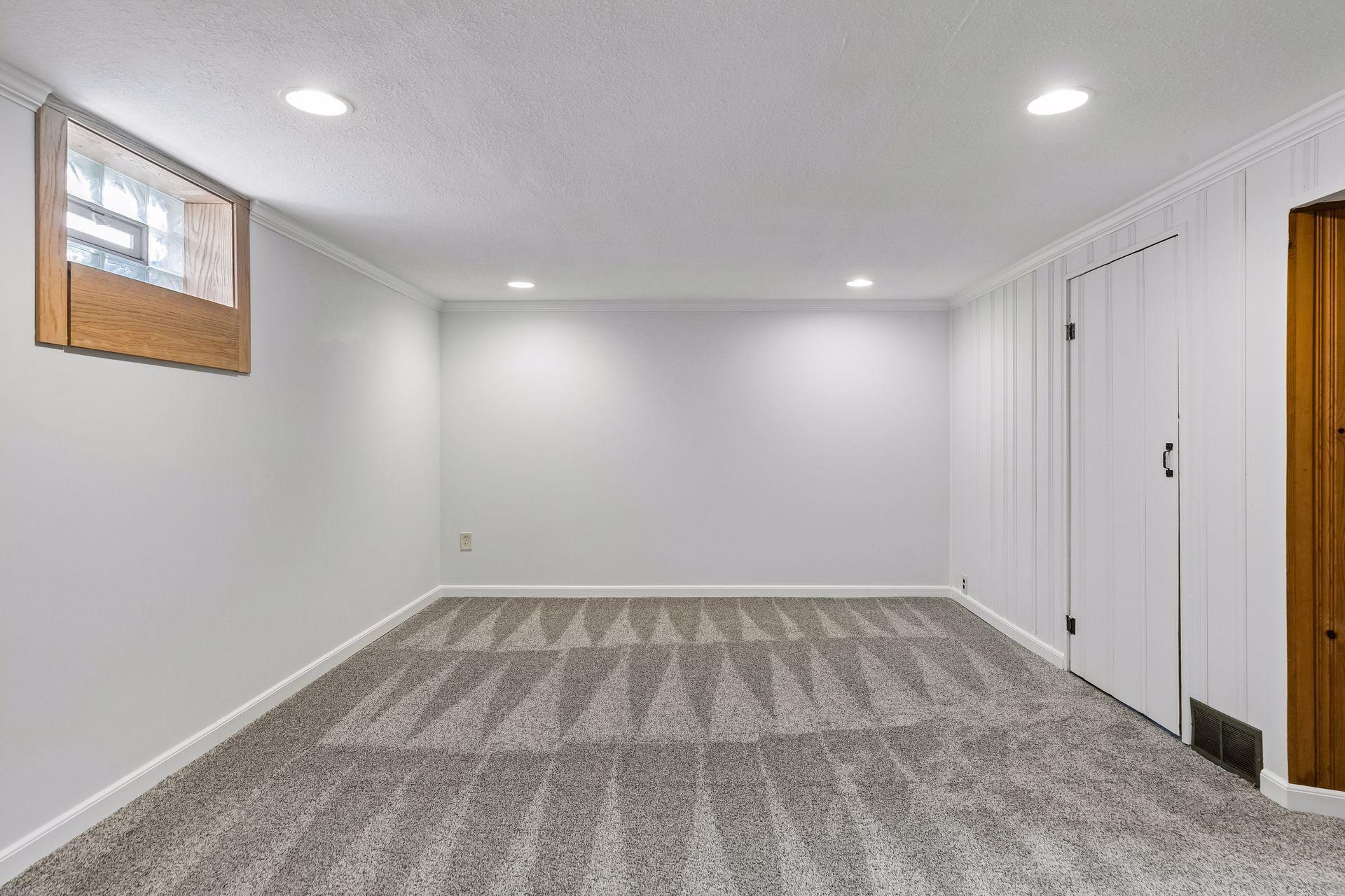 Family room opens to laundry room