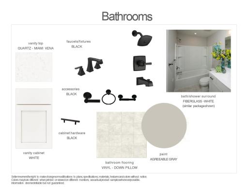 Interior Finishes selected for this home. Exhibit may not depict exact color match.