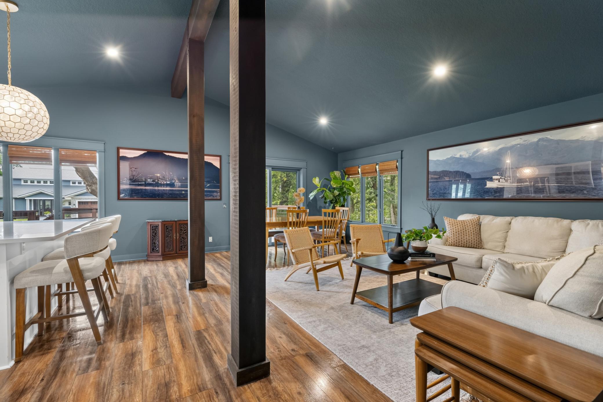 Kitchen, Living and Dining Room