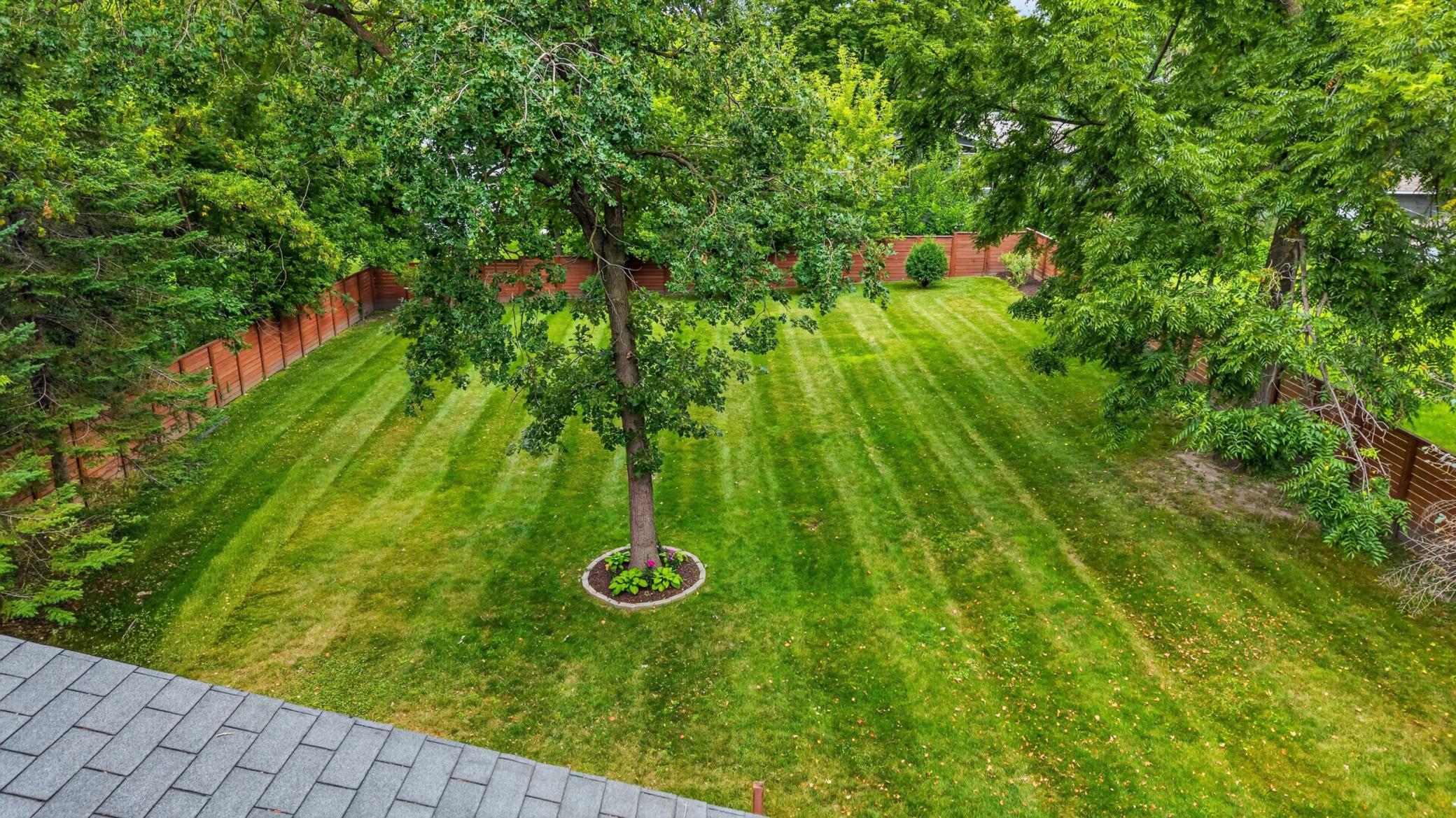 Aerial view of the .44 acre fenced-in lot
