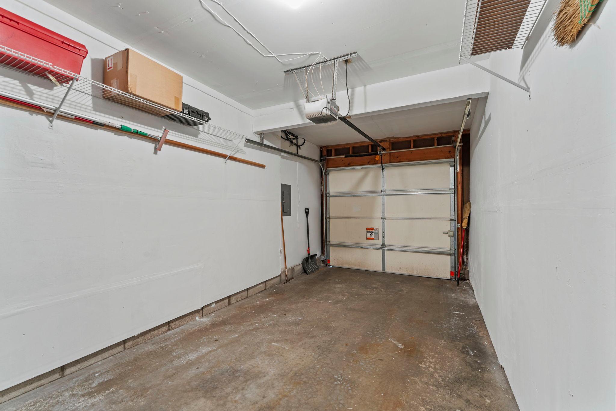 Plenty of storage in the garage.