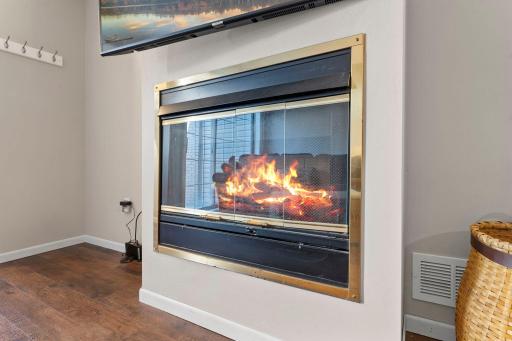 Enjoy cool fall evening with this beautiful fireplace.