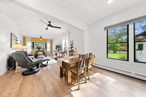 Dining flows into living space