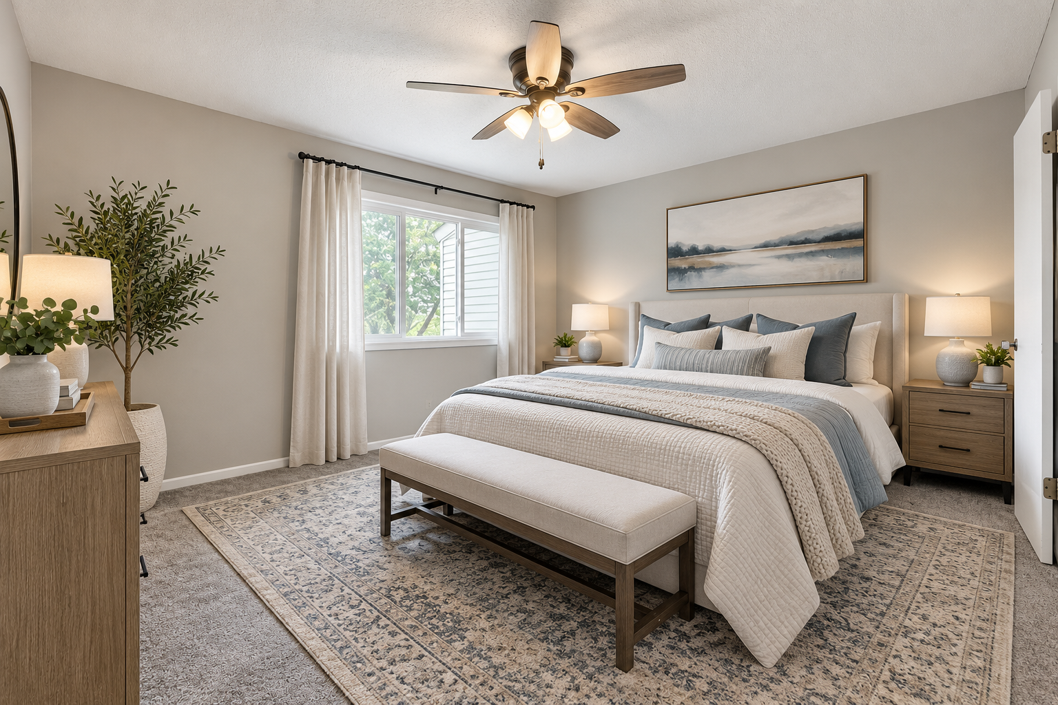 Virtually Staged Primary Bedroom