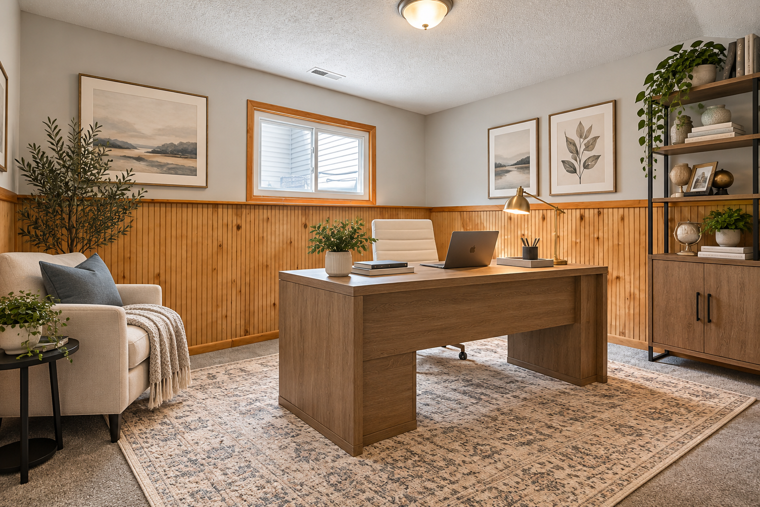 Virtually Staged- Lower level bedroom
