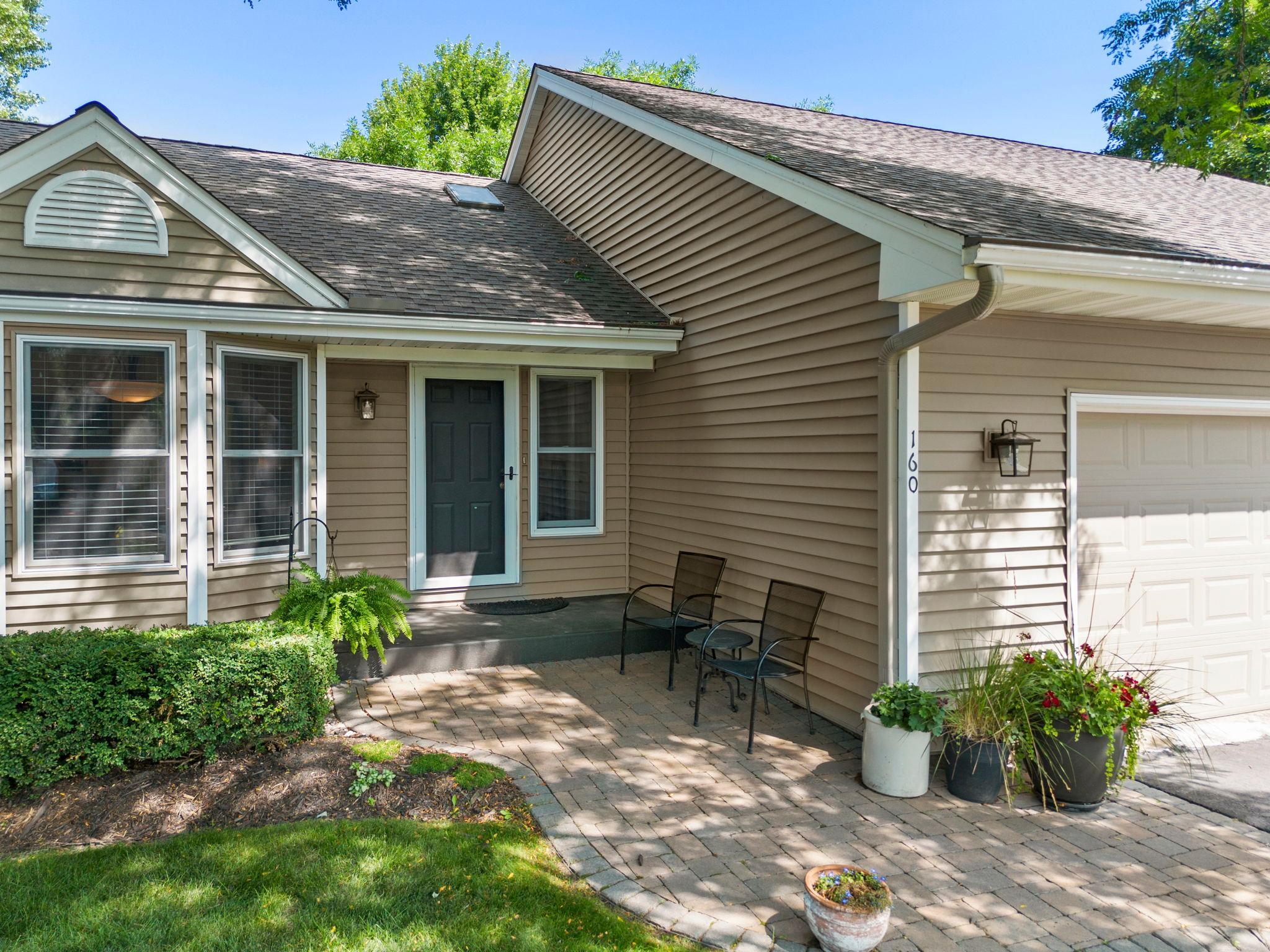 Welcoming front patio area