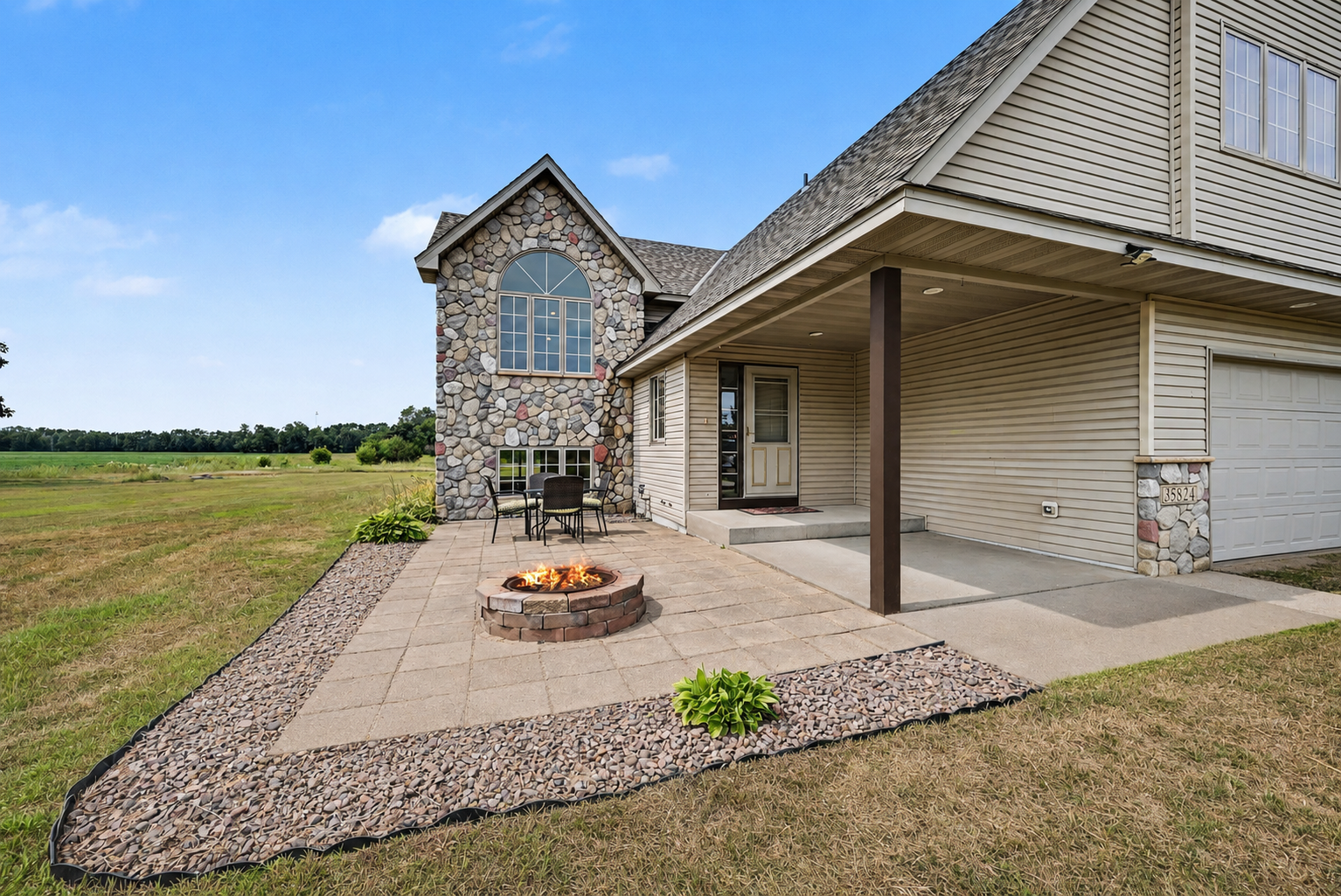 Spacious outdoor patio.