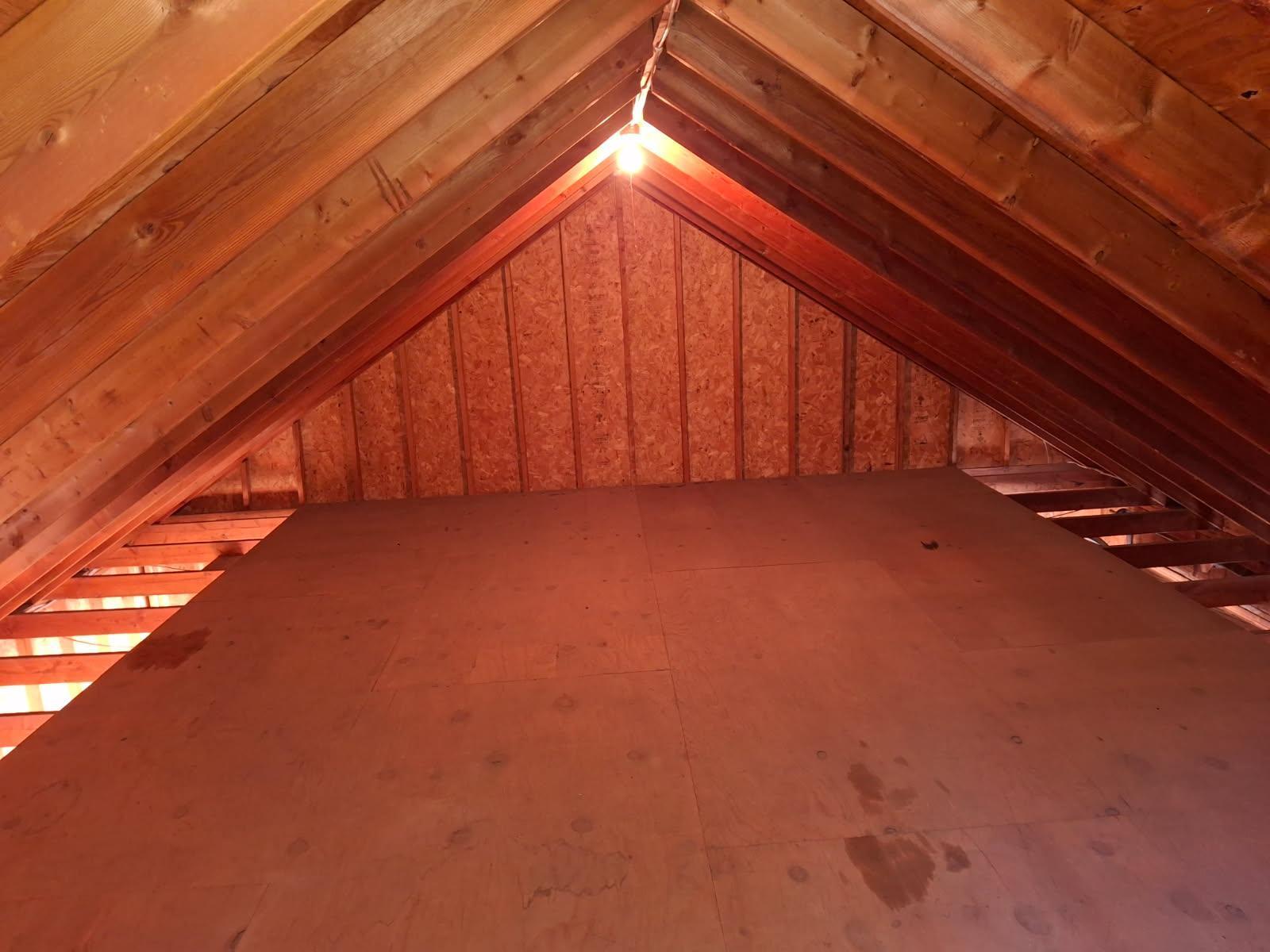 Attic space above garage