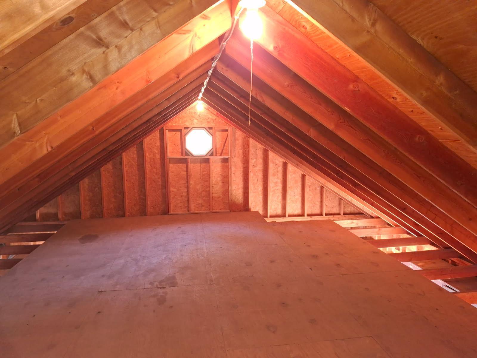 Attic space above garage