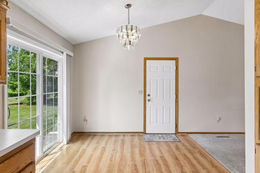View of dining area from kitchen