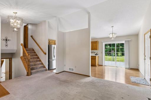 Main level living and dining